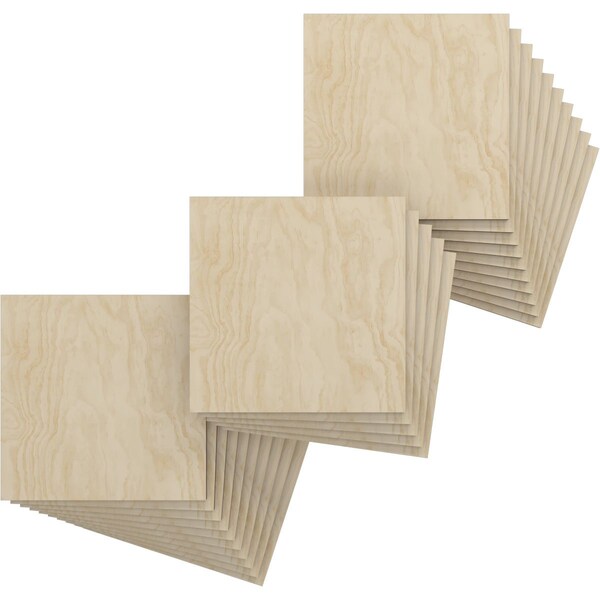 Ekena Millwork 11 3/4W x 11 3/4H x 3/8T Wood Hobby Boards, Birch, 25PK HBW12X12X375DBI - main